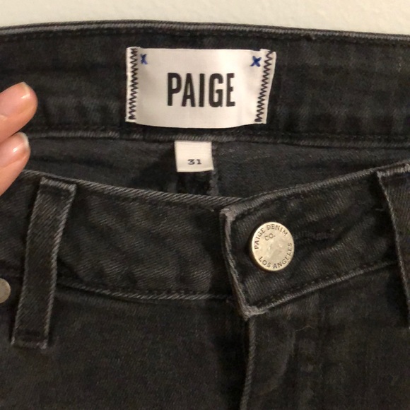DARK GREY PAIGE DISTRESSED JEANS - Picture 4 of 5